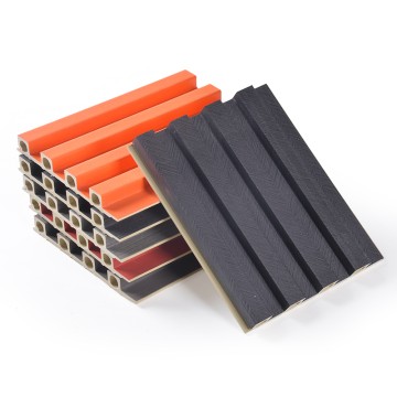 waterproof wpc wall panel pvc film wood plastic wpc ceiling slat cladding fluted indoor wall panel for interior decoration